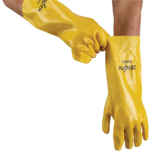 Rough-Finish Chemical-Resistant Gloves, Size 9, 14" L, PVC, Interlock Inner Lining, 47-mil OSI Industrial Sales