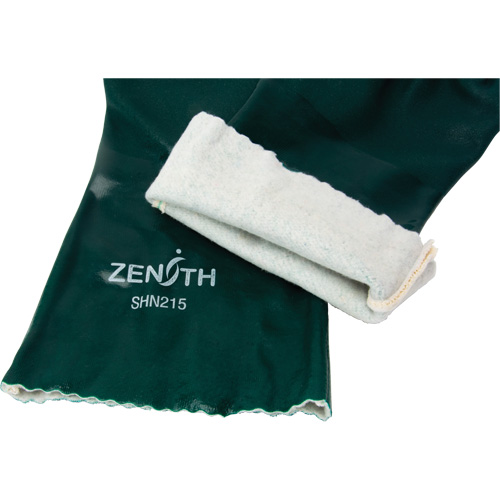 Double Dipped Green Gloves, 14" L, PVC, Cotton Jersey Inner Lining, 70-mil OSI Industrial Sales