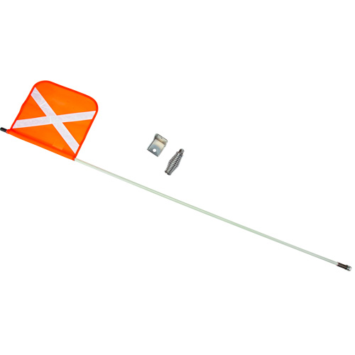 Heavy-Duty Safety Whip, Threaded Mount, 5' High, Orange with Reflective X OSI Industrial Sales