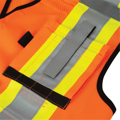 6680 High-Visibility Antimicrobial Mesh-Back Surveyor Vest, High Visibility Orange, Small, Polyester OSI Industrial Sales