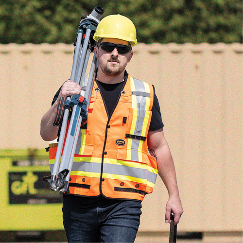 6680 High-Visibility Antimicrobial Mesh-Back Surveyor Vest, High Visibility Orange, Small, Polyester OSI Industrial Sales