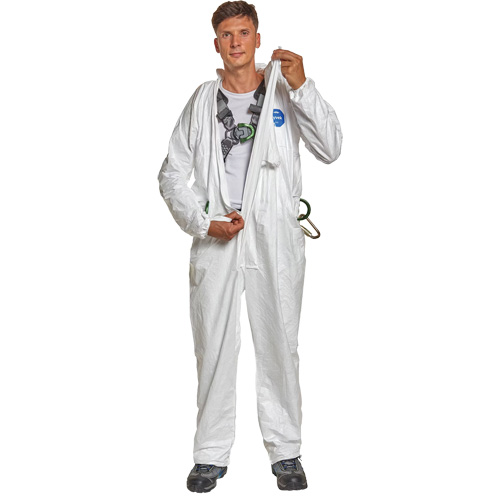 Harness-Compatible Disposable Coverall, X-Large, White, Tyvek&reg; 500 OSI Industrial Sales