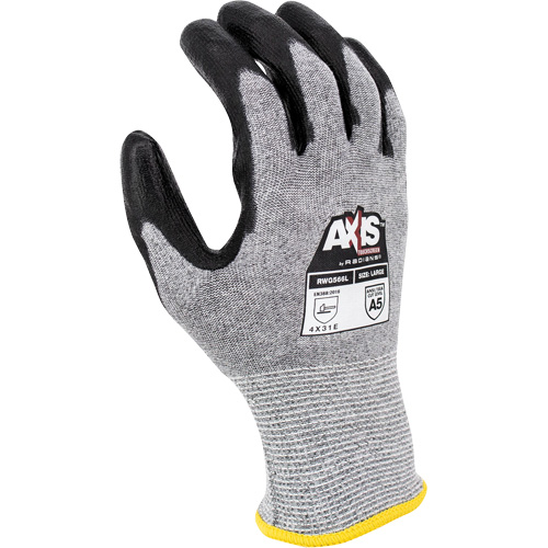 RWG566 AXIS Cut Protection Touchscreen Work Glove, X-Small, 18 Gauge, Polyurethane Coated, ASTM ANSI Level A5/EN 388 Level E OSI Industrial Sales