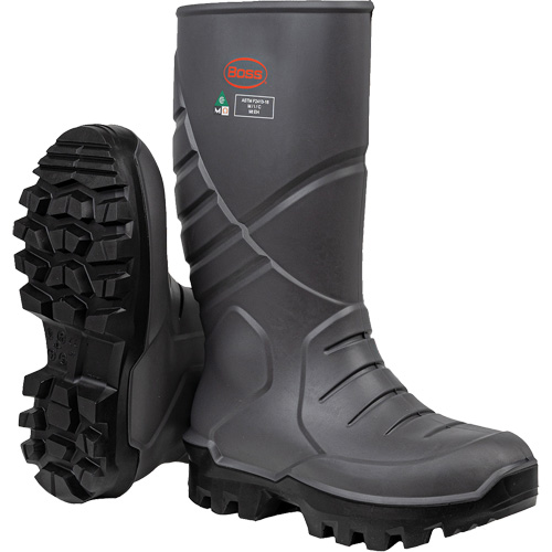 Bottes de s&eacute;curit&eacute; int&eacute;grales Boss avec semelle interm&eacute;diaire et prot&egrave;ge-m&eacute;tatarse interne, Polyur&eacute;thane thermique, Embout Acier, Semelle R&eacute;sistant aux perforations, Pointure 6 OSI Industrial Sales