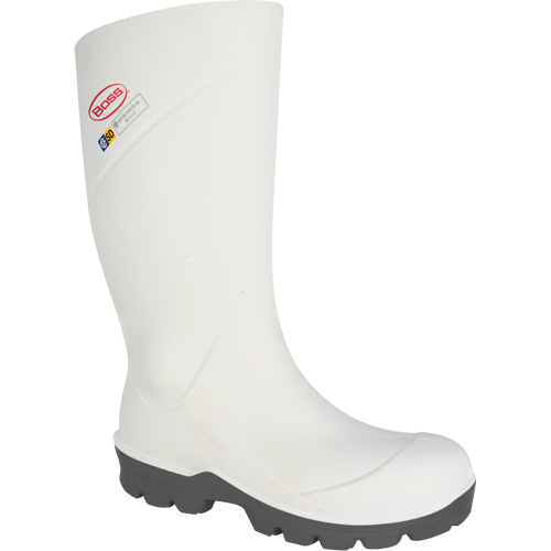 Boss&reg; Footwear Food Processing Boot, Polyurethane, Steel Toe, Size 4, Impermeable OSI Industrial Sales