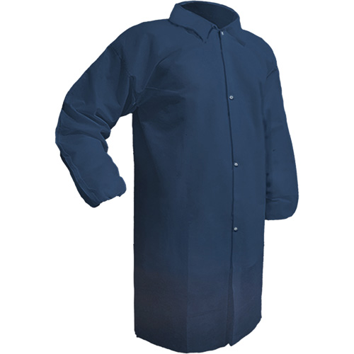Care Lab Coat, Polypropylene, Medium, Blue OSI Industrial Sales