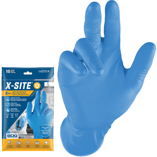 Grippaz Disposable Gloves, Small, Nitrile, 8-mil, Powder-Free, Blue OSI Industrial Sales