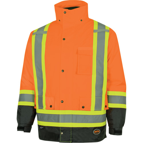 Parka de s&eacute;curit&eacute; d'hiver imperm&eacute;able 7-en-1 5056 Pioneer Yukon, Polyester, Noir/Orange haute visibilit&eacute;, T-petit OSI Industrial Sales