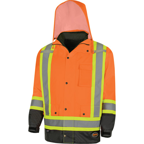 Parka de s&eacute;curit&eacute; d'hiver imperm&eacute;able 7-en-1 5056 Pioneer Yukon, Polyester, Noir/Orange haute visibilit&eacute;, T-petit OSI Industrial Sales