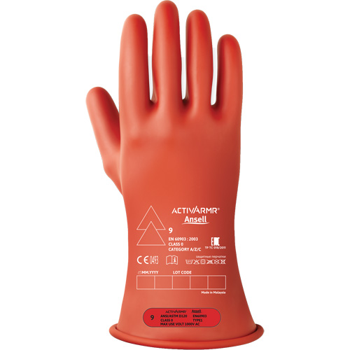 ActivArmr&reg; RIG R011RUL Ultra-Lightweight Electrical Insulated Gloves, ASTM Class 0, Size 11, 11" L OSI Industrial Sales