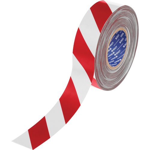 Ruban de marquage pour plancher ToughStripe Max, 2" x 100', Polyester, Rouge et blanc OSI Industrial Sales