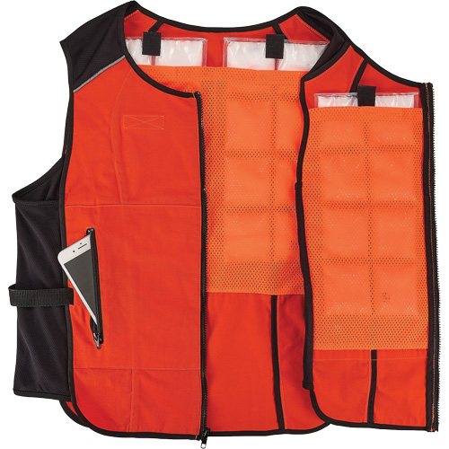 Veste de refroidissement &agrave; changement de phase l&eacute;g&egrave;re avec sachets de recharge Chill-Its 6260, Grand/T-Grand, Orange OSI Industrial Sales