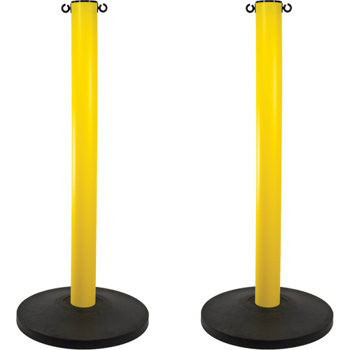 Industrial Stanchion, 37" High, Yellow OSI Industrial Sales