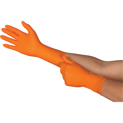 Gants jetables TOUCHNTUFF 93-800, 6,5/7, Latex/N&eacute;opr&egrave;ne/Nitrile, 23,6-mils, Sans poudre, Orange OSI Industrial Sales