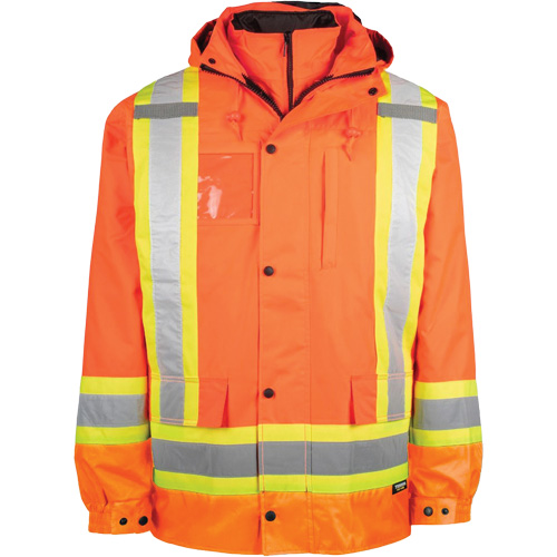 Manteau haute visibilit&eacute; 7-en-1, Polyester, Orange haute visibilit&eacute;, 4T-Grand OSI Industrial Sales
