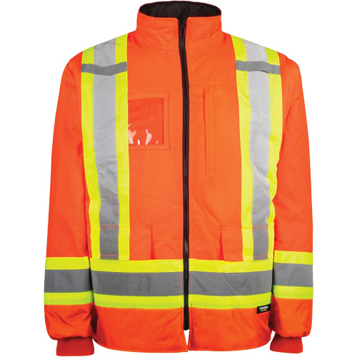 Manteau haute visibilit&eacute; 7-en-1, Polyester, Orange haute visibilit&eacute;, 4T-Grand OSI Industrial Sales