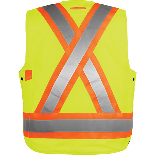 Veste haute visibilit&eacute; pour arpenteur, Orange haute visibilit&eacute;, Petit, Polyester OSI Industrial Sales