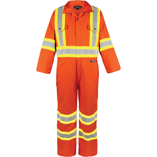 Combinaison non doubl&eacute;e haute visibilit&eacute;, Moyen, Orange haute visibilit&eacute; OSI Industrial Sales