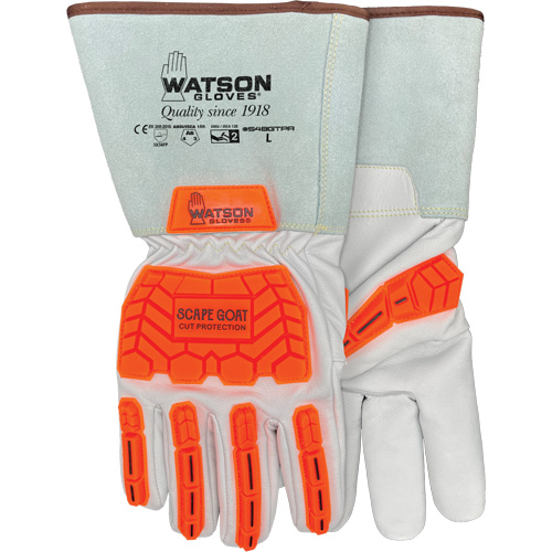 Scape Goat Cut-Resistant Gloves, Medium, Goatskin Palm, Gauntlet/Driver Cuff OSI Industrial Sales