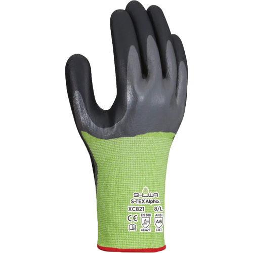 Gants r&eacute;sistants &agrave; la coupe S-TEX Alpha XC821, Taille Grand/8, Calibre 18, Rev&ecirc;tement Nitrile, Enveloppe en Polyester/Nylon/Polyur&eacute;thane/PEHP/Tungst&egrave;ne, ASTM ANSI niveau A6/EN 388 niveau F OSI Industrial Sales
