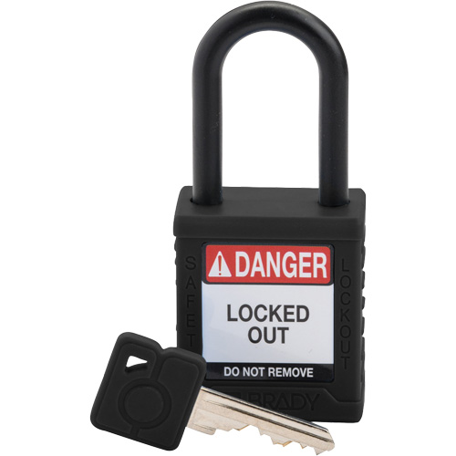 Velocity Safety Lockout Padlock, Safety Padlock, Keyed Different, Nylon, 1-1/2" Width OSI Industrial Sales