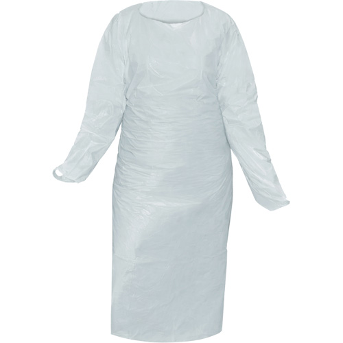Blouse CoverMe avec passe-pouces, Taille unique, Blanc, Poly&eacute;thyl&egrave;ne OSI Industrial Sales
