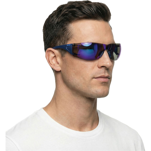 Adapt Lite Safety Glasses, Blue Mirror Lens, Anti-Fog/Anti-Scratch, ANSI Z87+/Meets/Exceeds CSA Z94.3 OSI Industrial Sales