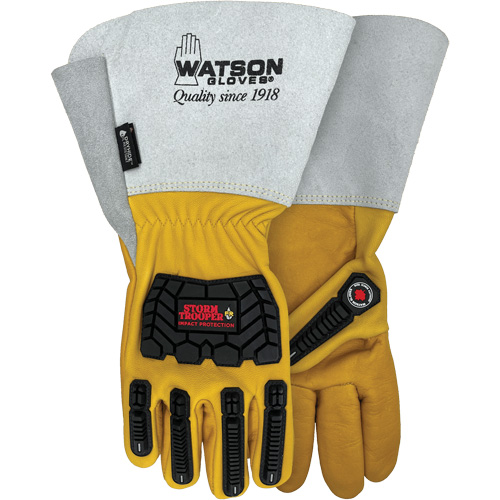 Gants r&eacute;sistants &agrave; leau Storm Trooper, 2T-Grand, Paume en Cuir de vache, Poignet Manchette OSI Industrial Sales