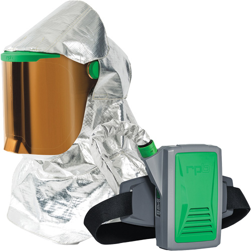 Respirateur &agrave; chaleur radiante Z-Link avec souffleur & montage &agrave; la ceinture, Respirateur &agrave; masque/Capuchon & visi&egrave;re, Pile Lithium-ion OSI Industrial Sales