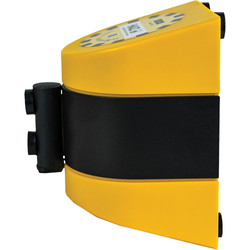 HAZLOK Safety Barrier System, Plastic, Magnetic Mount, 30', Black and Yellow Tape OSI Industrial Sales
