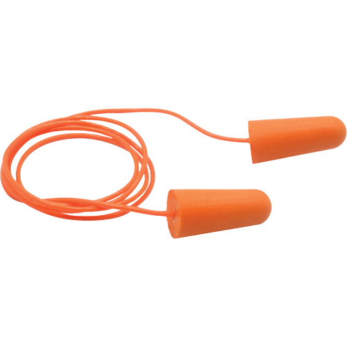 SEALTEC33 Orange Tapered PU Foam Disposable Earplugs, Corded, Bulk - Box, 33 dB NRR, One-Size OSI Industrial Sales