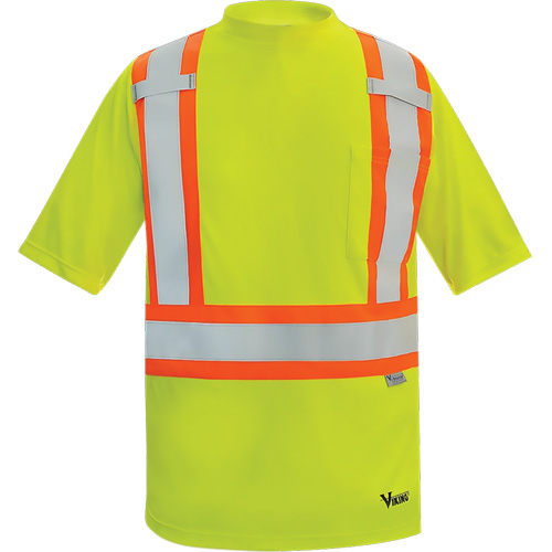 T-shirt de s&eacute;curit&eacute; doubl&eacute; de bambou Viking, Polyester, 4T-Grand, Jaune lime haute visibilit&eacute; OSI Industrial Sales