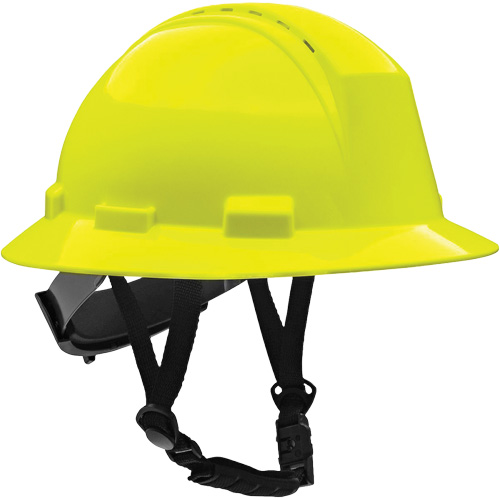 Kilimanjaro Full Brim Safety Helmet with HDPE Shell, Meets CSA Type 2, Ratchet Suspension, Vented OSI Industrial Sales