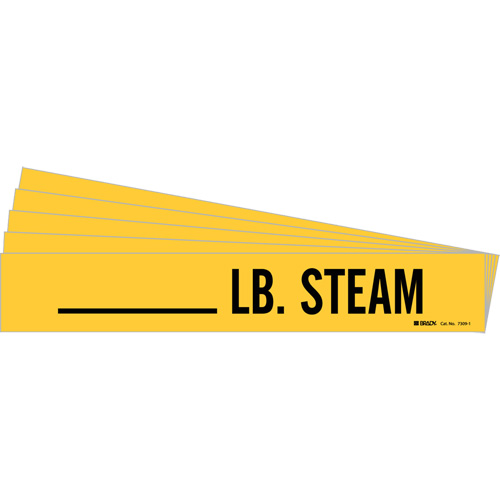 "LB. Steam" Pipe Markers, Self-Adhesive, 2-1/4" H x 2-3/4" W, Black on Yellow OSI Industrial Sales
