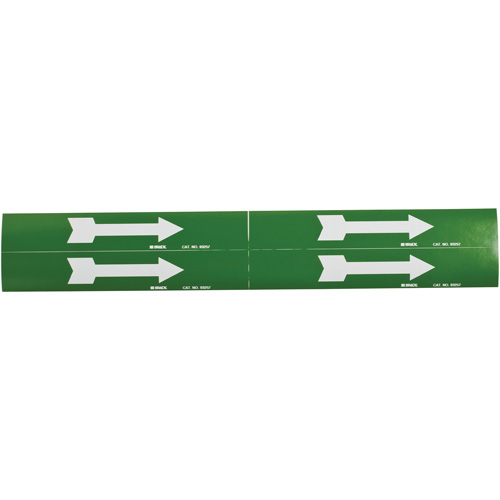 Arrow Pipe Markers, Self-Adhesive, 1-1/8" H x 7" W, White on Green OSI Industrial Sales