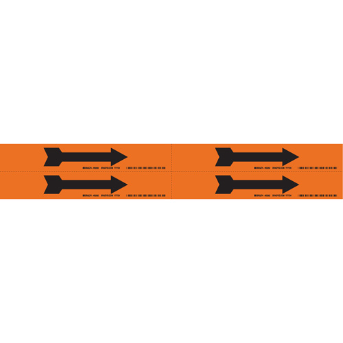 Arrow Pipe Markers, Self-Adhesive, 1-1/8" H x 7" W, Black on Orange OSI Industrial Sales