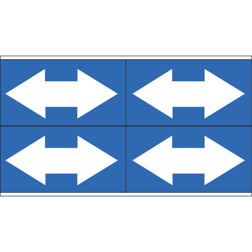 Dual Direction Arrow Pipe Markers, Self-Adhesive, 1-1/8" H x 7" W, White on Blue OSI Industrial Sales