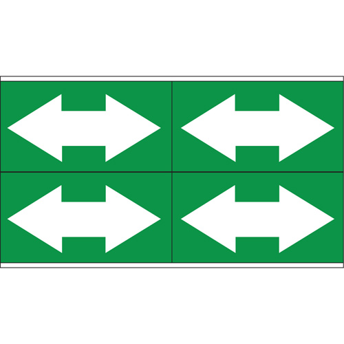 Dual Direction Arrow Pipe Markers, Self-Adhesive, 1-1/8" H x 7" W, White on Green OSI Industrial Sales