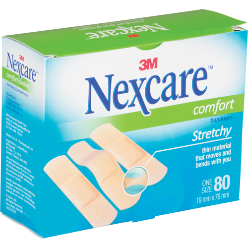 Bandages confortables Nexcare, Rectangulaire/carr&eacute;e, 3", Tissu, St&eacute;rile OSI Industrial Sales