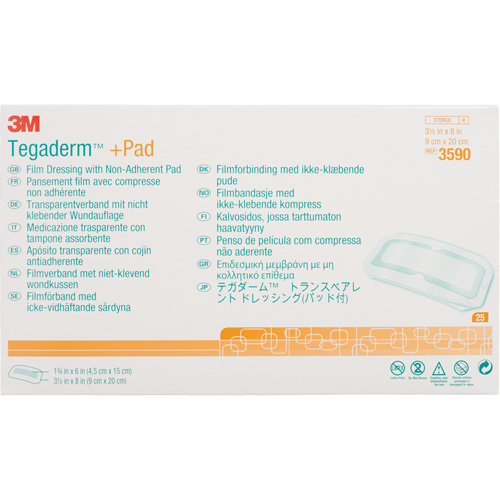 Tegaderm Transparent Dressing With Absorbent Pad, Rectangular/Square, 8", Plastic, Sterile OSI Industrial Sales