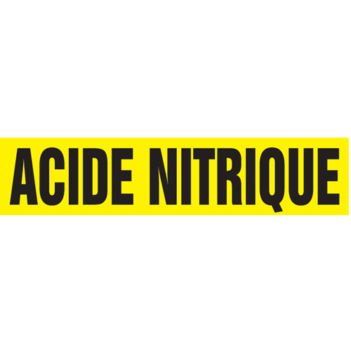 Marqueurs de tuyau "Acide Nitrique", Autocollant, 2-1/2" h x 12" la, Noir sur jaune OSI Industrial Sales