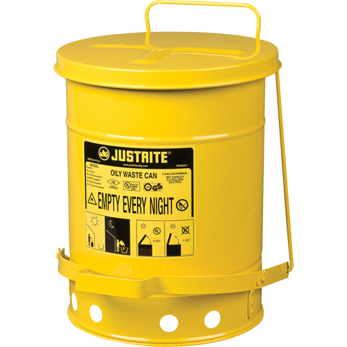 Contenants pour d&eacute;chets huileux, Homologu&eacute; FM/List&eacute; UL, 6 gal. US, Jaune OSI Industrial Sales