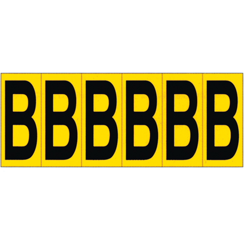 Individual Adhesive Letter Markers, B, 2-15/16" H, Black on Yellow OSI Industrial Sales