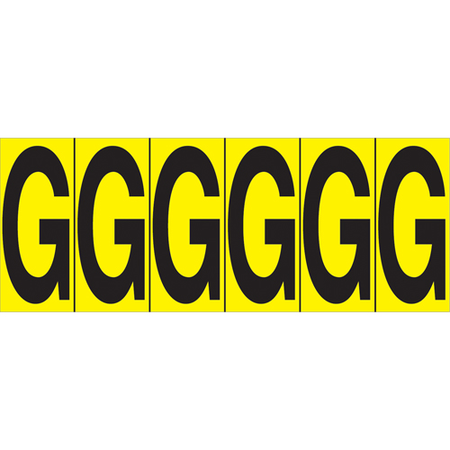 Individual Adhesive Letter Markers, G, 2-15/16" H, Black on Yellow OSI Industrial Sales