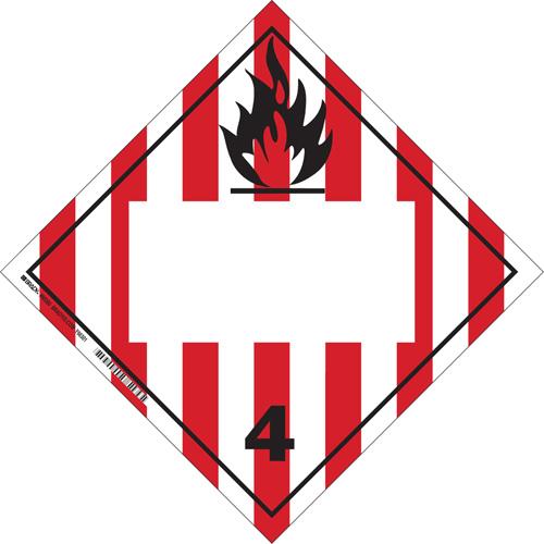 Flammable Solids TDG Placard, Adhesive Vinyl OSI Industrial Sales
