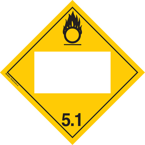 Oxidizer TDG Placard, Adhesive Vinyl OSI Industrial Sales