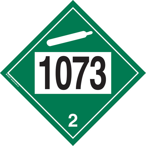 1073 Liquefied Oxygen Non-Flammable Gas TDG Placard, Plastic OSI Industrial Sales