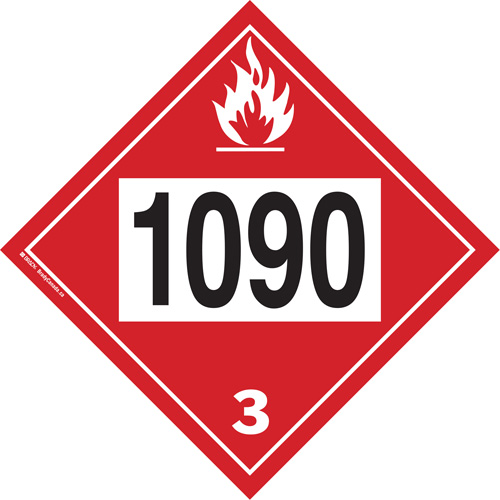 1090 Acetone Flammable Liquid TDG Placard, Plastic OSI Industrial Sales