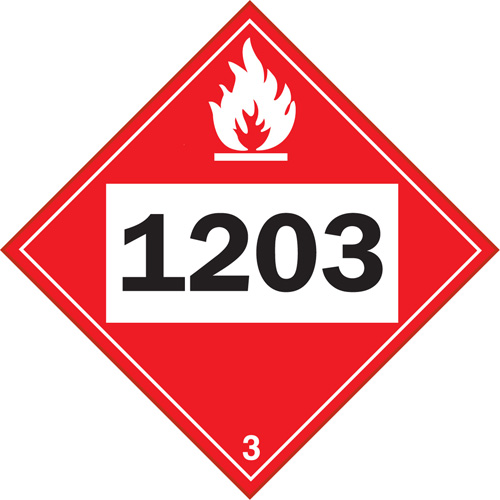 1203 Gasohol & Gasoline Flammable Liquid TDG Placard, Adhesive Vinyl OSI Industrial Sales