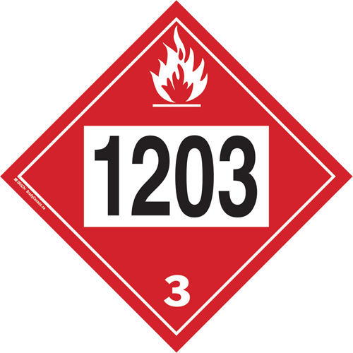 1203 Gasohol & Gasoline Flammable Liquid TDG Placard, Plastic OSI Industrial Sales